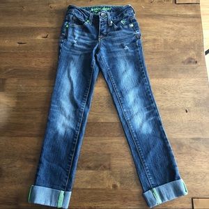 GUC Girls Cuffed destructed style Justice Jeans 7S